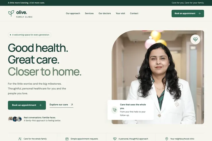 Olive healthcare website design