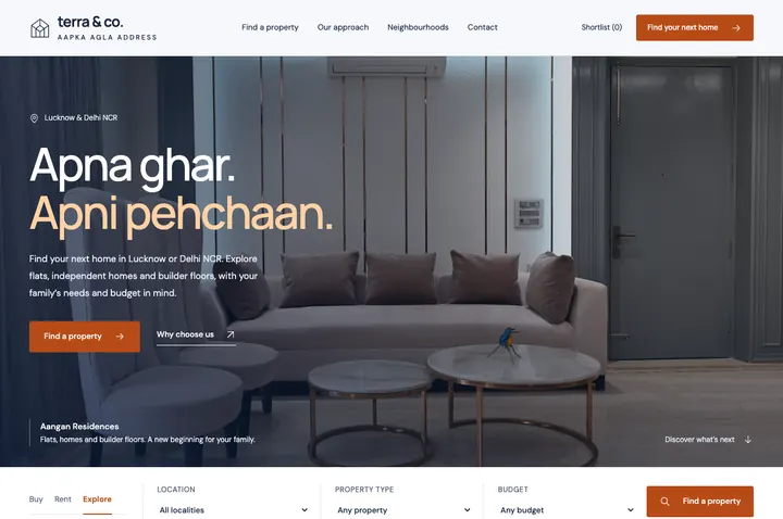 Terra real estate website design